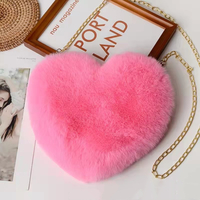 Plush Heart-Shaped Chain Shoulder Bag – Valentine’s Day Party Purse for Women - Thumbnail 6
