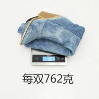 Western denim high heel high-top slim-fitting boots - Thumbnail 5