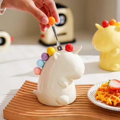 Cute unicorn stainless steel fruit fork suits