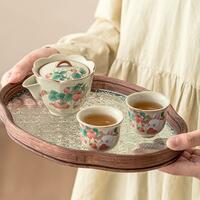 Vintage Strawberry Rabbit Ceramic Hand-held Tea Pot Mug Set - Thumbnail 4