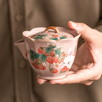 Vintage Strawberry Rabbit Ceramic Hand-held Tea Pot Mug Set - Thumbnail 9