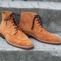 Crafted Leather Handmade Classic Mens Tan Suede Leather Split Toe Jodhpur Boot - Thumbnail 2