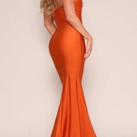 Mermaid Strapless Fitted Trumpet Jersey Bridesmaid Dress,PD231378 - Thumbnail 5