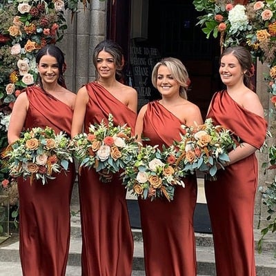 Floor length  asymmetrical sleeveless bridesmaid dress,pd231382