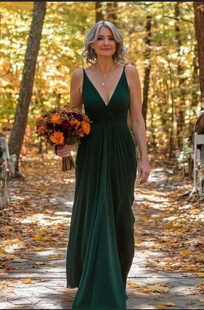 Elegant Dark Green A Line Mother of Bride/ Groom Dress Evening Formal Dress Prom Dress