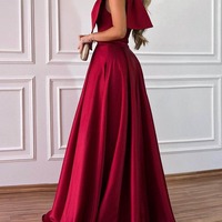 A Line Satin Bridesmaid Dress With Pockets,PD231386 - Thumbnail 3