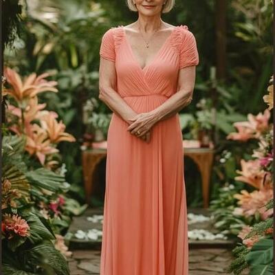 Elegant a line chiffon mother of bride/ groom dress evening formal dress prom dress