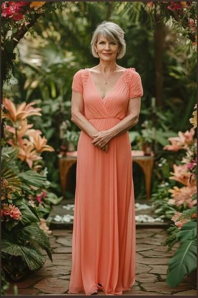 Elegant A Line Chiffon Mother of Bride/ Groom Dress Evening Formal Dress Prom Dress