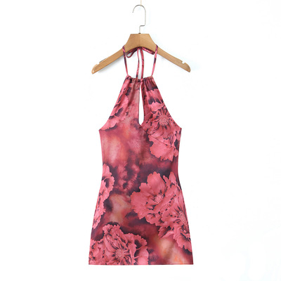 Summer cool vacation leisure strap halter neck sexy backless dress - Thumbnail 5