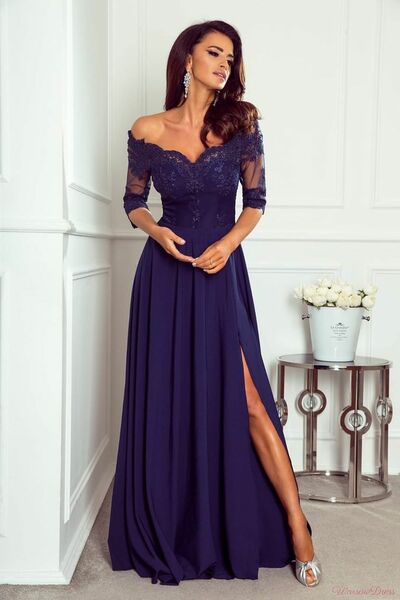 Elegant A Line Chiffon Side Slit Lace Mother of Bride/ Groom Dress Evening Formal Dress Prom Dress