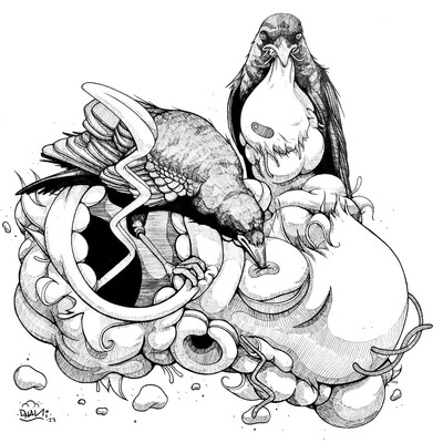 Drawing by dhani barragan "raise crows" 