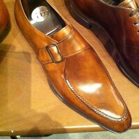 Handmade Men's Tan Brown Formal Contrast Oxfords Wingtip Special Edition Monk Shoes - Thumbnail 1