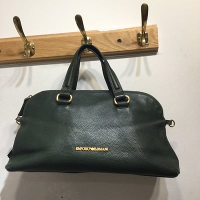 Emporio armani green leather bag 