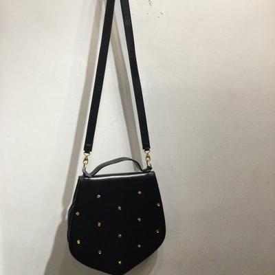 Paloma Picasso gold studded leather bag 