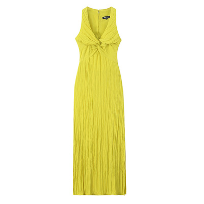 Wrinkled effect knotted cut-out dress