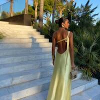 Sexy Light Yellow Sheath Prom Dress Formal Dress Evening Gowns - Thumbnail 1