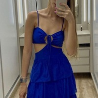 Sleeveless Blue Prom Party Dress with Split ,PD231402 - Thumbnail 1