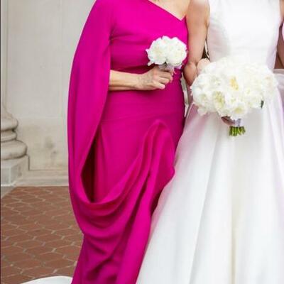 Hot pink fuchsia mother of the bride/ groom dresses evening prom formal gowns