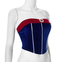 Blue and Red Contrast Tube Top - Thumbnail 3