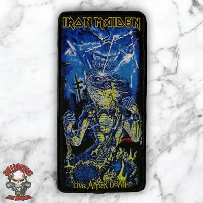 Live after death vertical stripe woven patches