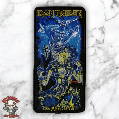 LIVE AFTER DEATH Vertical Stripe Woven Patches