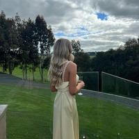 Charming Yellow Sheath Spaghetti Straps Long Party Dress with Pearl,PD231406 - Thumbnail 1