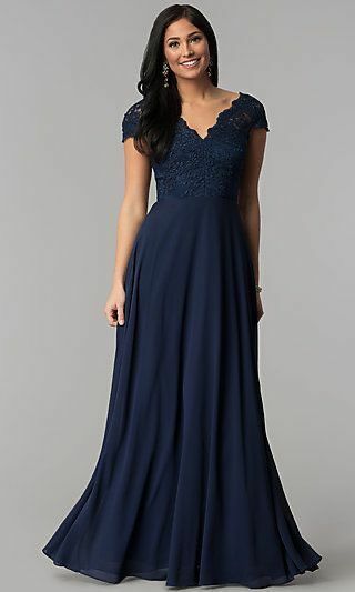 Elegant Sheath Navy Blue Lace Appliques Mother of the Bride/ Groom Dresses Evening Prom Formal Gowns