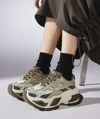 Breathable Platform Clunky Sport Shoes For Women