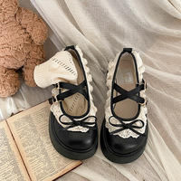 Retro Lace Bowknot Mary Jane Shoes - Thumbnail 6