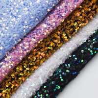 Sequin Fabric,5mm velvet sequin fabric,Crystal Embroidery Mermaid Sequin Fabric, - Thumbnail 1