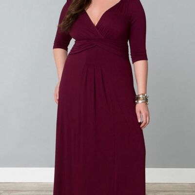 Elegant sheath plus size burgundy wine red mother of the bride/groom dress evening formal prom dress