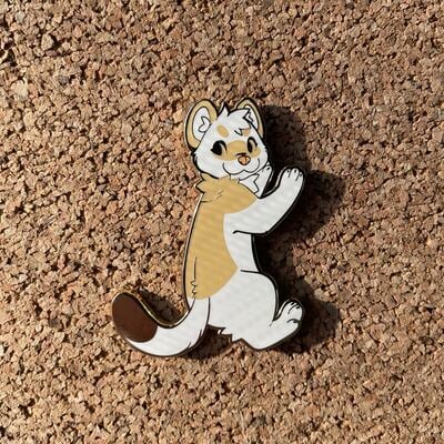 Climber mustelid enamel pin