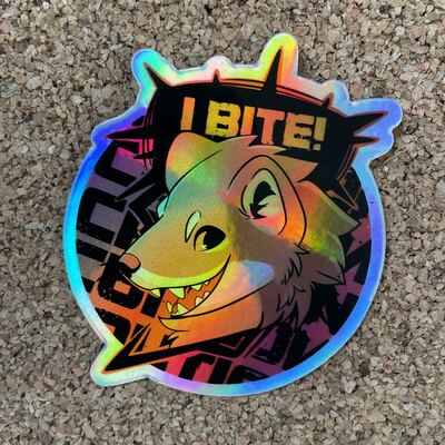 Holographic I Bite 3” Vinyl Sticker 