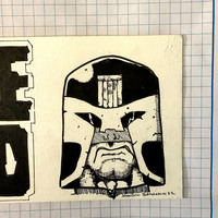 Judge Dredd Original Art Sketch Card Bookmark - Thumbnail 2