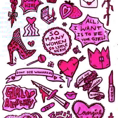 Pink stuff sticker sheet