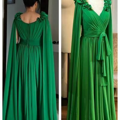Elegant green sheath mother of the bride/groom dress evening formal prom dress