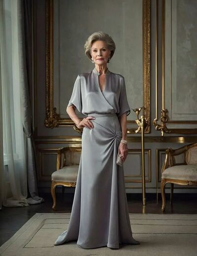 Classy Grey Mother of the Bride/Groom Dress Formal Dress