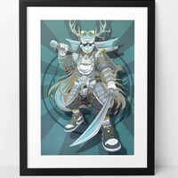 A3 Varnish Print by Dhani Barragan  "Golden Swoosh Warrior" - Thumbnail 5