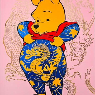 oversize varnish print by jee saya "tatpooh"