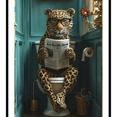 Funny leopard art print