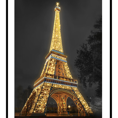 Eiffel tower by night art print