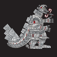 MechaGojirAzteca Black Hoodie FRONT PRINT - Thumbnail 1