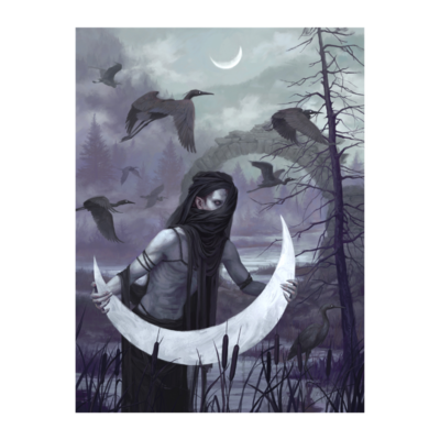 Bury the moon - 12"x16" print
