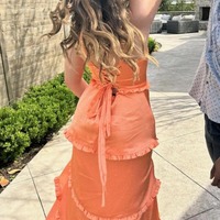 A-Line Sleeveless Straps Scoop Layered Satin Formal Prom Dress with Slit,PD231416 - Thumbnail 1