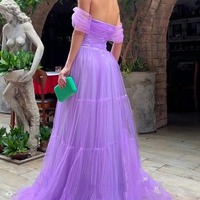  A-Line Off-Shoulder Sweetheart Empire-Waist Tulle Formal Prom Dress,PD231421 - Thumbnail 1