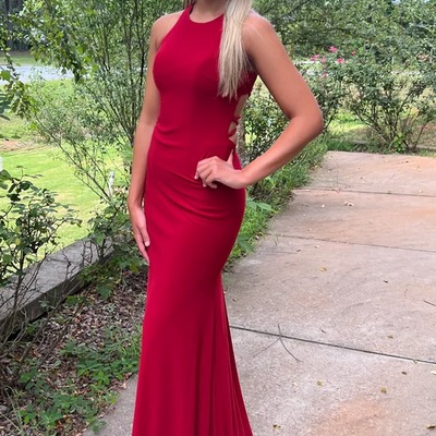 Scoop neck pleated sleeveless mermaid formal prom dress,pd231428