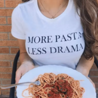Free Shipping-MORE PASTA LESS DRAMA TEE - Thumbnail 1