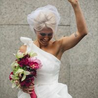 Short Organza Wedding Dress Bridal Dress Wedding Gown - Thumbnail 1