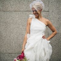 Short Organza Wedding Dress Bridal Dress Wedding Gown - Thumbnail 2