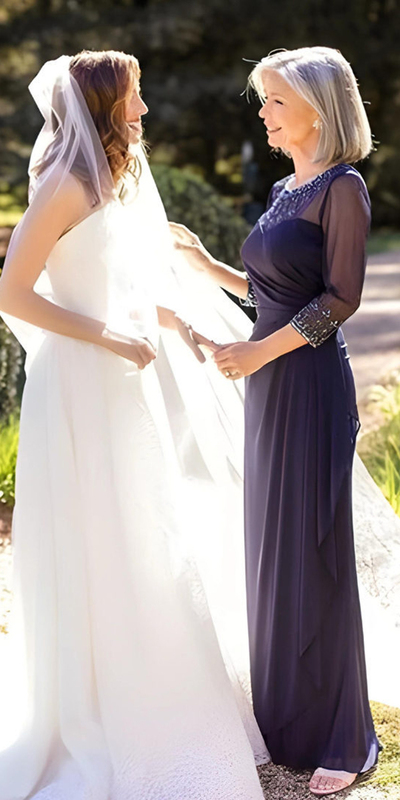 Elegant Purple Chiffon Mother of the Bride/Groom Dress Evening Formal Prom Dress